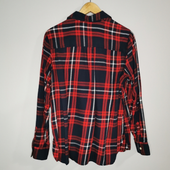 OLD NAVY Blue & Red Plaid Long Sleeve Button Down Shirt - Picture 4 of 4